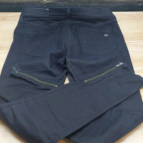 rag & bone "zipper capri" Ankle jeans size 27 exposed zipper in midnight - Picture 3 of 8
